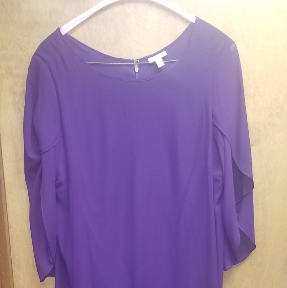 Dress Barn Dresses & Skirts - Dress Barn Flutter Sleeve Chiffon Sheath Dress